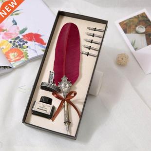 Calligraphy Feather Dip Pen Writing Ink Set Stationery Gift