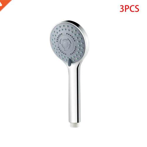 3 Pieces Shower Head Chrome Finish Surface 5 Mode Setting Ra