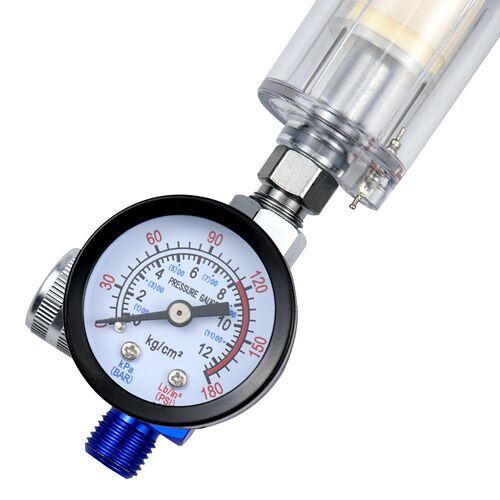 High Quality Spray Gun Air Regulator Gauge+In-line Water Tra