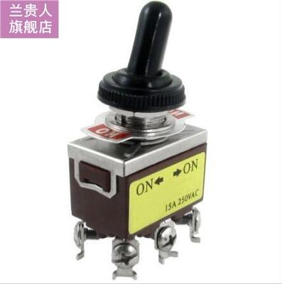1pcs AC 250V 15A on/on 2 Position 6Pin DPDT Toggle Switch wi
