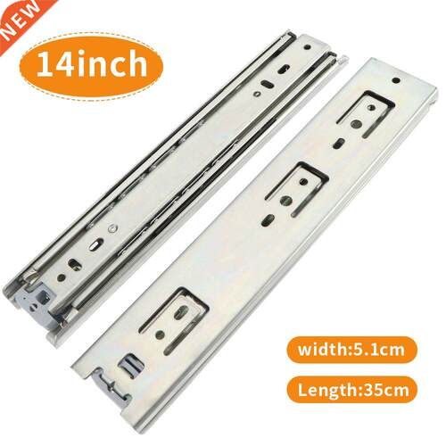 2pcs 51mm Width Drawer Slide Rail Full extension Ball Bearin