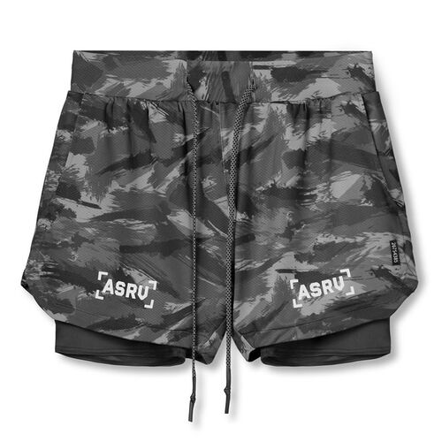 2020 New Double deck Running Shorts Men  Fitness Workout Ber