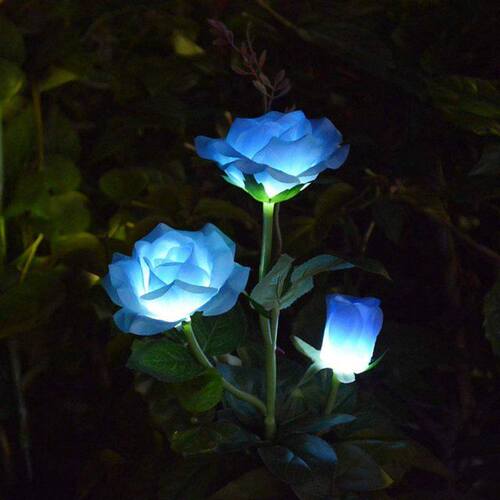 Outdoor Sol Stake Lights 3 Rose Flowers Gden Lights Wate