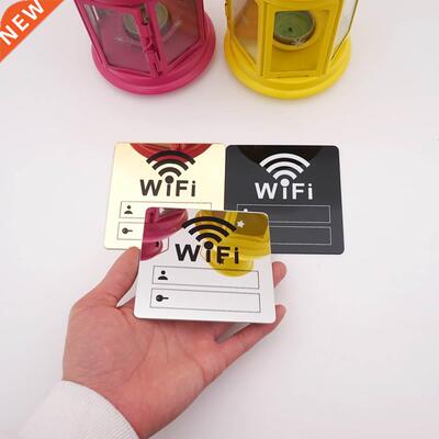 WIFI Sign 3D Acrylic Mirror Wall Stickers Rewritable Handwri