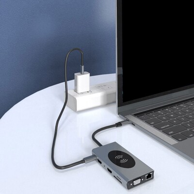 Fourteen In One Sliver Type-C Dock Multifunctional Notebook