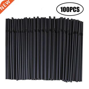 100pcs/Set Black Cocktail Straws Black Plastic Straw For Bir