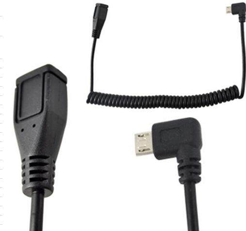 5Ft Micro USB B 5 Pin 5P left angle Male to Female extension
