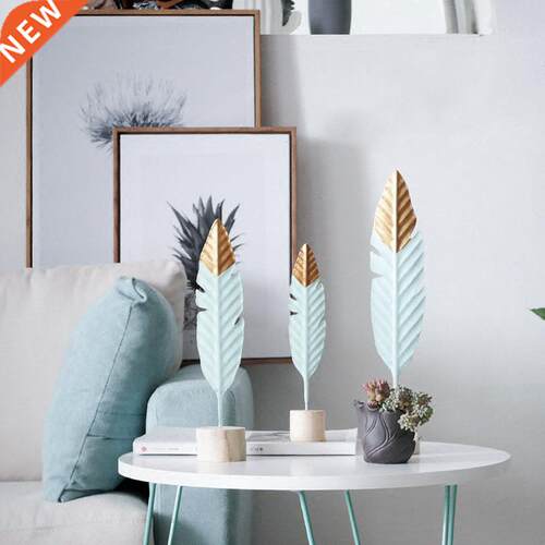 Modern Feather Wooden Decorations Table Fairy Garden Miniatu
