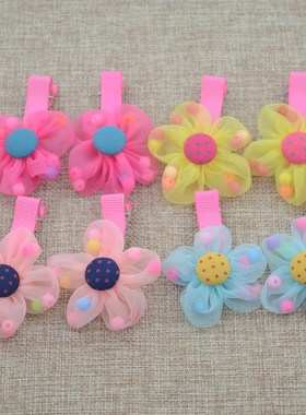 2pcs/lot Hot Sale Children New Hair Clips Cute Flowers Safet