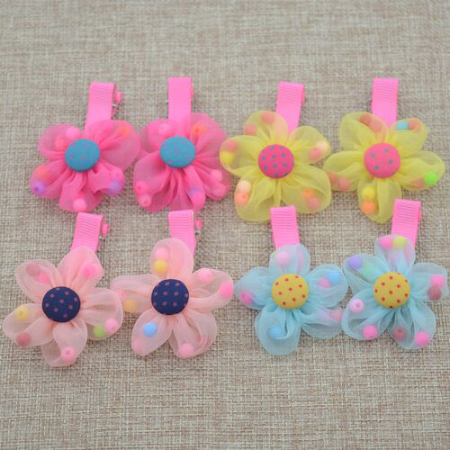 2pcs/lot Hot Sale Children New Hair Clips Cute Flowers Safet