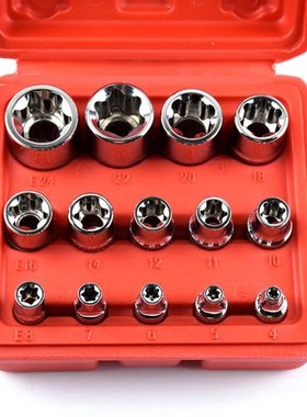 Torx Star Bit Socket Tamper Proof 14pcs E4-E24 Set Female E