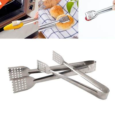 Stainless Steel BBQ Food Tongs Anti Heat Bread Clip Pastry C