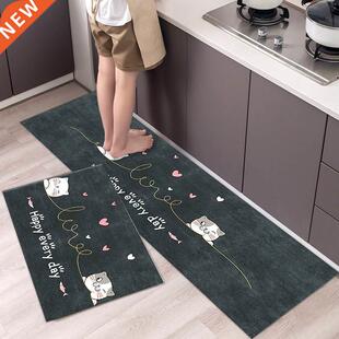 Cartoon Cat Pattern Kitchen Mat Bedroom Bathroom Entrance Do
