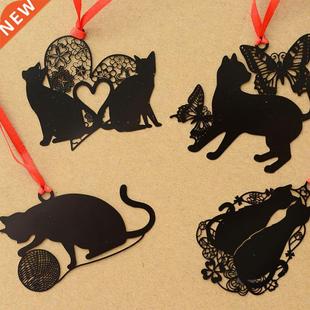Lovely Cute Kawaii Metal Bookmark Black Cat Book Holder for