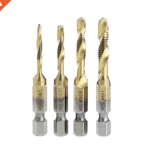4Pcs/Set HSS4241 Titanium Coated Bits Drill Hex Shank Spiral