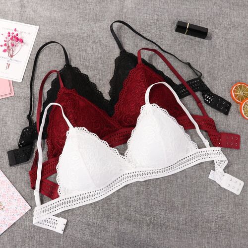 1/2PCS Women Bralette French Style Lace Bra Girls Triangle C