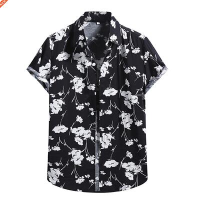 Fashion Mens Hawaiian Shirt Male Casual Colorful Printed Bea