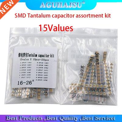 15Values SMD Tantalum capacitor assortment kit 1uf-220uf A/B