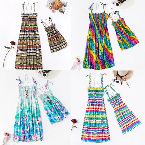 Summer Family Dress Mother and Daughter Matching Outfits Boh