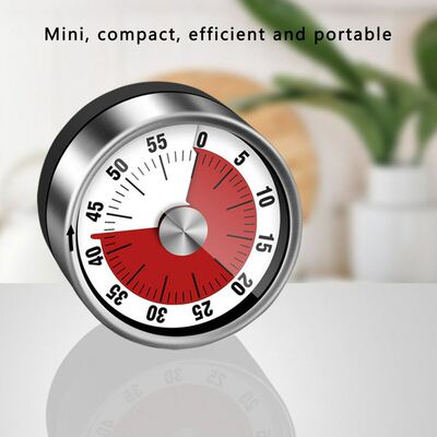 New Stainless Steel Visual Timer Mechanical Kitchen Timer 60