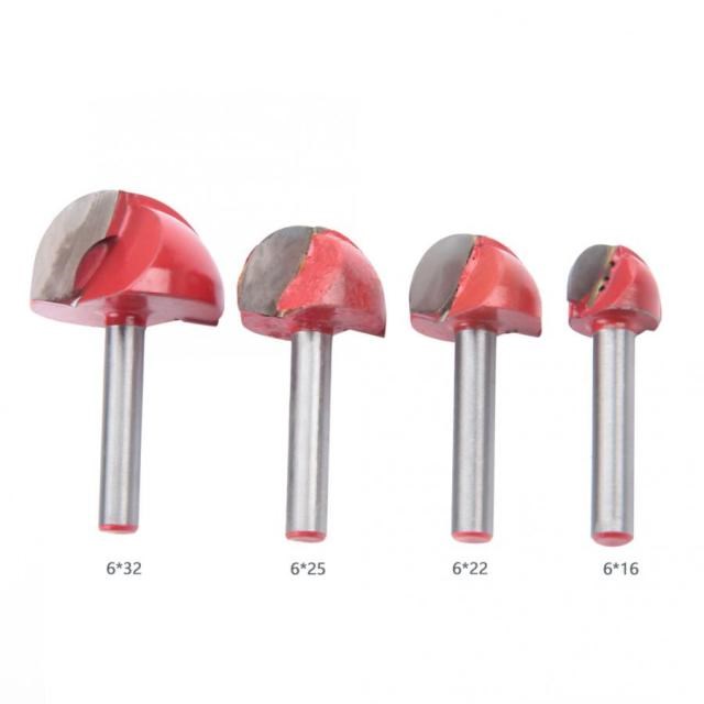 4pcs 6*16-6*32 Round Bottom Woodworking  Milling Cutter Slot