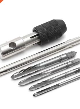 5 Pcs T Type Hand Screw Thread Taps Drill Kit M3 M4 M5 M6 Se