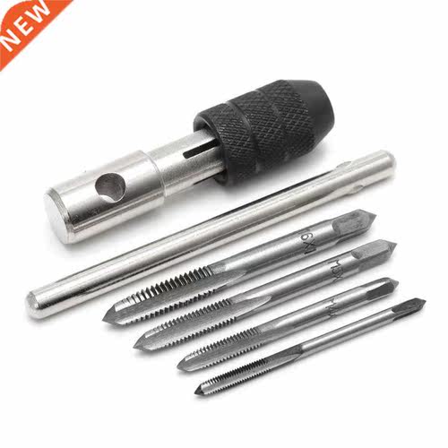 5 Pcs T Type Hand Screw Thread Taps Drill Kit M3 M4 M5 M6 Se