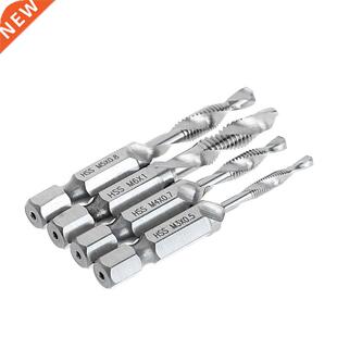 4Pcs Speed Steel HSS 4241 Bts Hex Shank Spral Tap Sze M3-