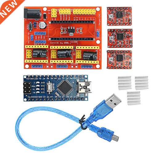CNC Shield V4 + Nano 3.0 Board + A4988 3-axis Stepper Motor