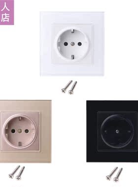 16A EU Standard 86 Type Wall Power Socket Glass Charger Adap