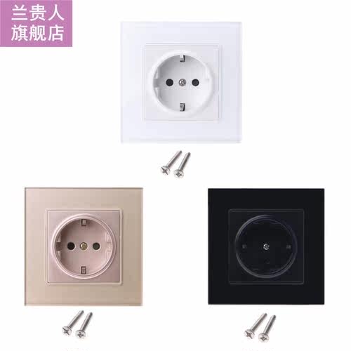 16A EU Standard 86 Type Wall Power Socket Glass Charger Adap
