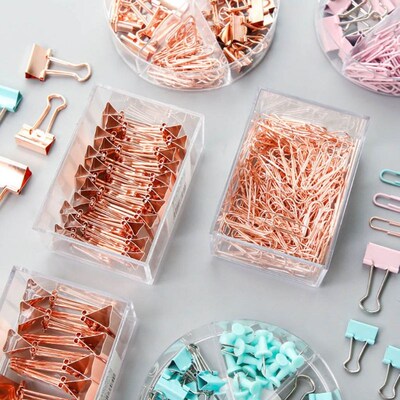 72pcs Metal Paper Clip Multipurpose Thumbtacks Office Docume