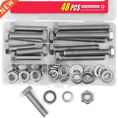 48PCS External Hex Hexagon Head M10 Screws Set 304 Stainless