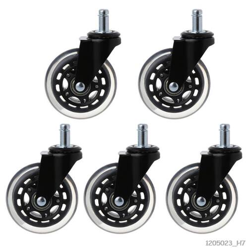 5Pcs/Set Office Chair Caster Wheels 3 Inch Swivel Rubber Cas