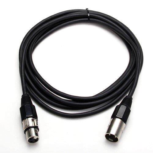 9.8ft 3-Pin XLR Mic Microphone Male to Female Cable Cord Bla