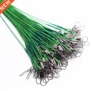 20Pcs Steel Fishing Line Steel Wire Leader With Swivel Olta