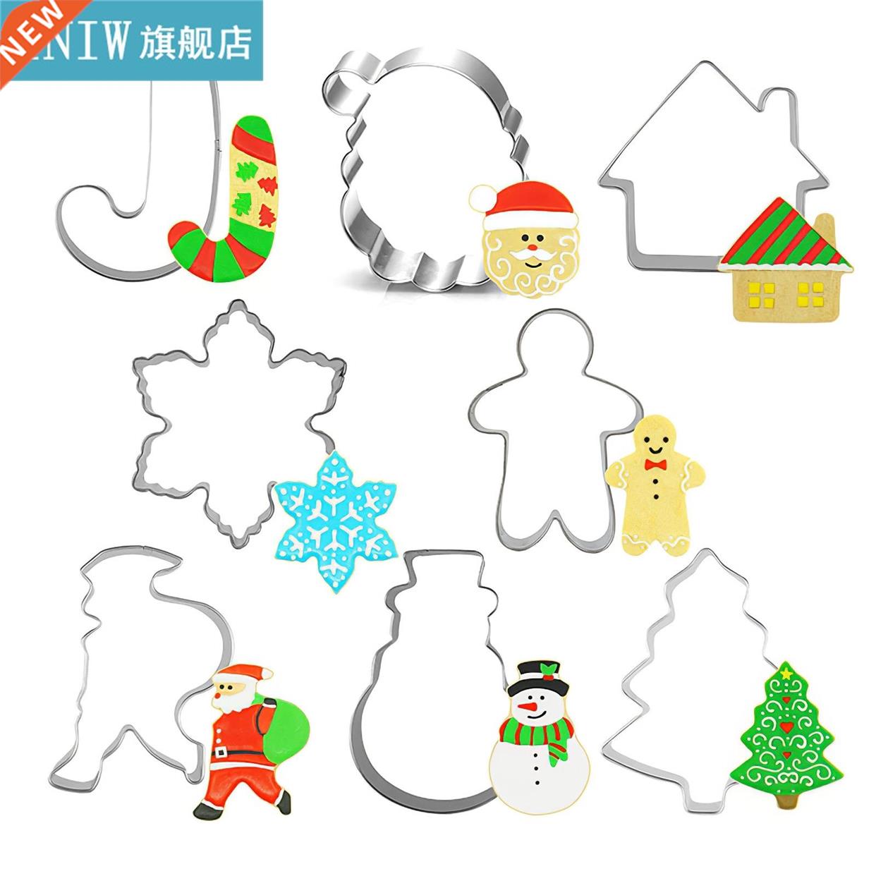 14pcs Christmas Cookie Cutter Kit Easy to Use Stainless Stee
