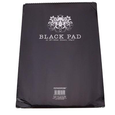 A3/A4/A5 Retro Watercolor Black Paper Sketchbook Memo Pad No