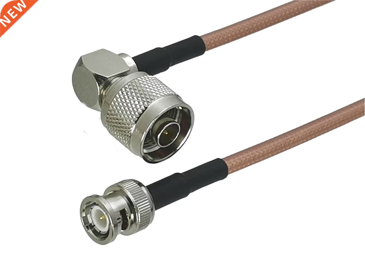 1Pcs RG142 BNC Male Plug to N Male Plug Right angle Connecto