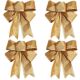 Gold Tree 21cm Ribbon Bows Decoration Christmas 10PCS