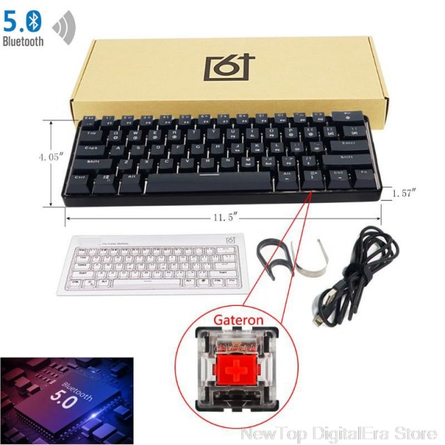Skyloong GK61 SK61 RGB Backlit Bluetooth5.0-compatible Wirel - 实物图