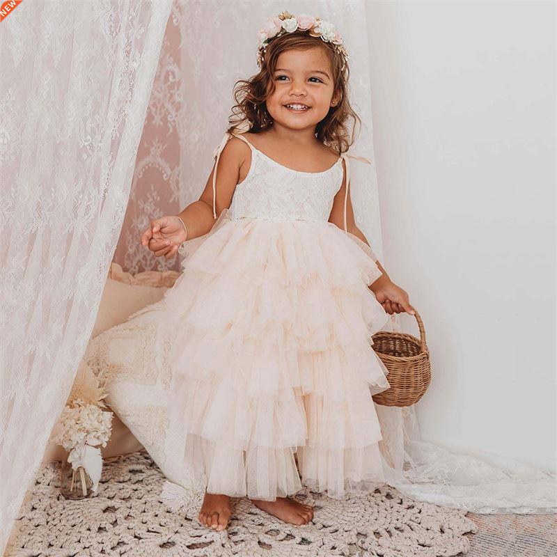 Pricness Party Summer Dresses For Girls Kids Hollow Out Eleg