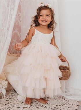 Pricness Party Summer Dresses For Girls Kids Hollow Out Eleg