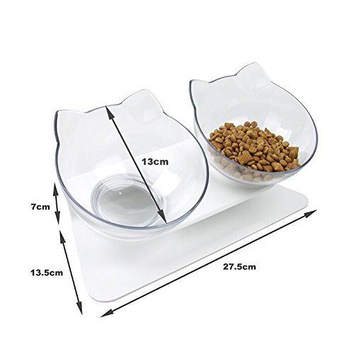 Funny Pet Cats Transparent Bowl with Holder Anti-slip Cat Fo
