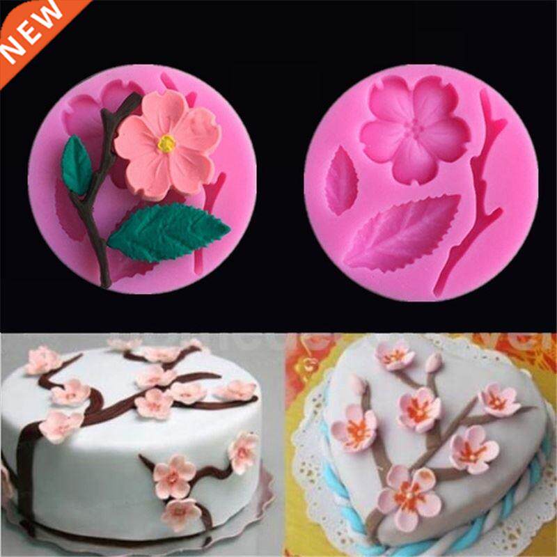 1PC Candy Mould Peach Blossom Shape Fondant Molds Cake Ste - 实物图