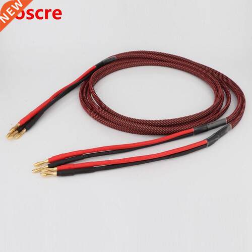 Pair Pure copper loudspeaker cable HIFI Banana plug to Banan