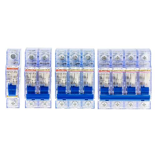 1PCS Transparent DZ47-63 1P 2P 3P 4Pin DC 6A 10A 16A 20A 25A