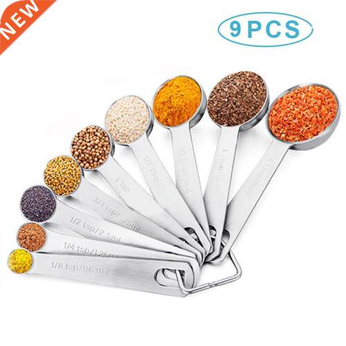 Measure Scoop 9pcs/set Kitchen Baking Tools Stainless Steel