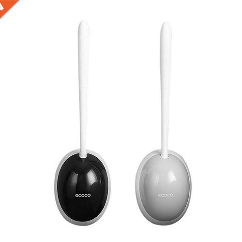 RecabLeght Wall Mount Slcone Tolet Brush Black Plastc Lo
