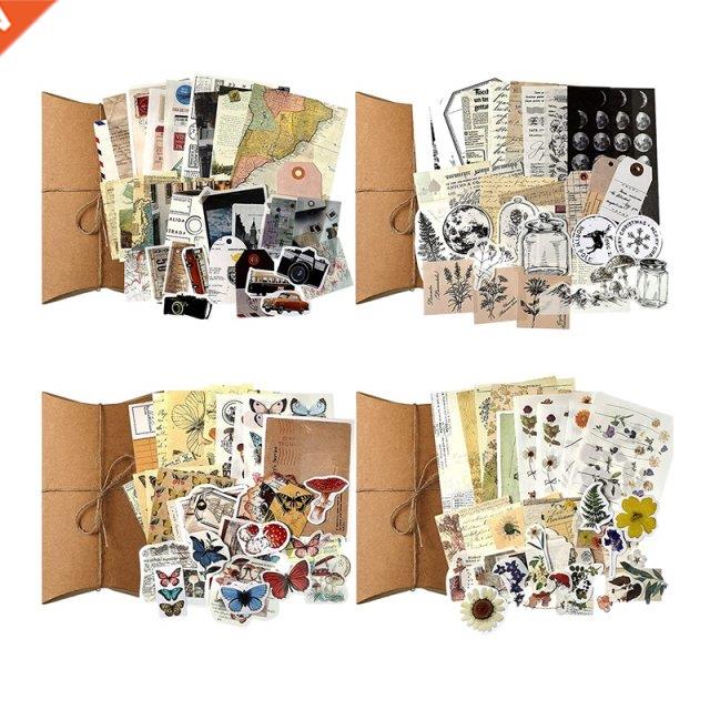 4 Sets Vintage Scrapbooking Stickers  Journaling Scrapboo